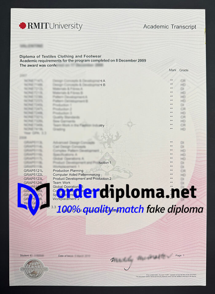 order RMIT University transcript, make RMIT University diploma.