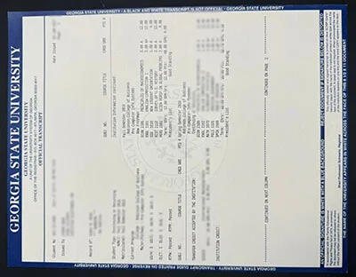 Georgia State University Transcript, buy GSU fake transcript online.