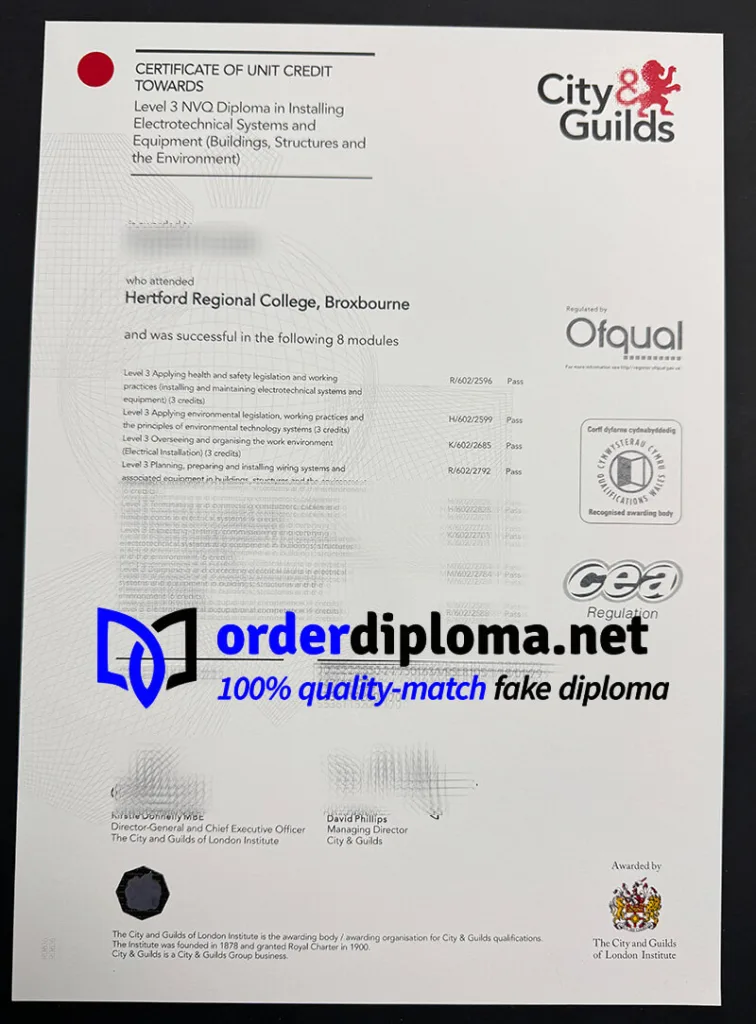Buy City and Guilds Level 3 NVQ certificate