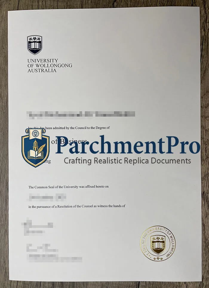 purchase realistic University of Wollongong Australia diploma